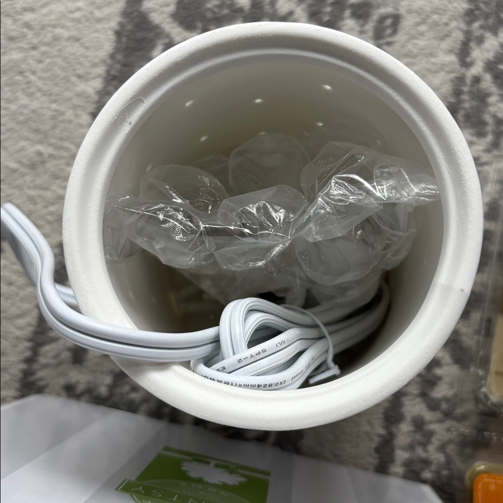 New in Box Scentsy Etched Core Warmer w 3 Wax Melts Pumpkin Vanilla Clementine - Picture 4 of 5